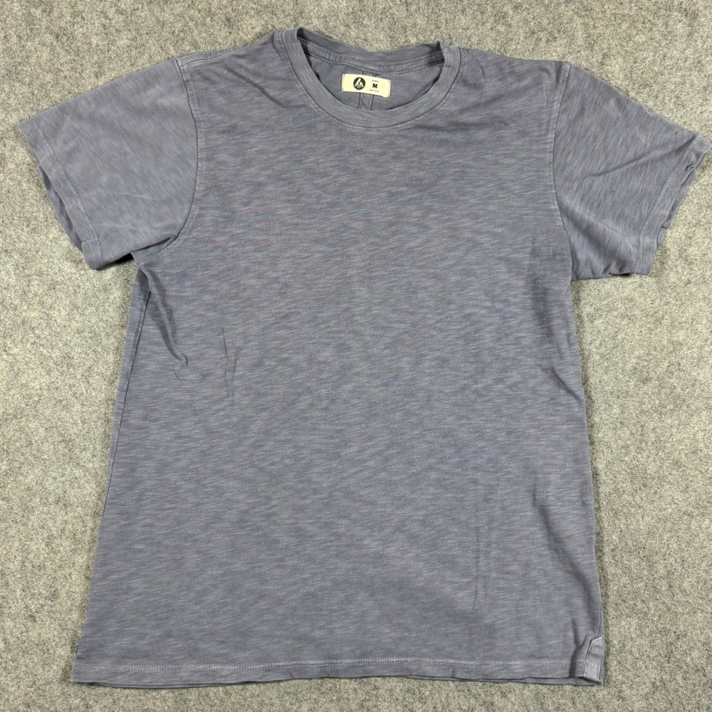 American Giant Shirt Womens M Blue Gray Supima Cotton Slub Crew Neck Made in USA